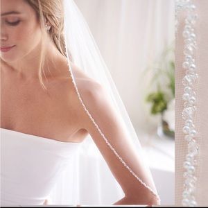 Beaded wedding veil